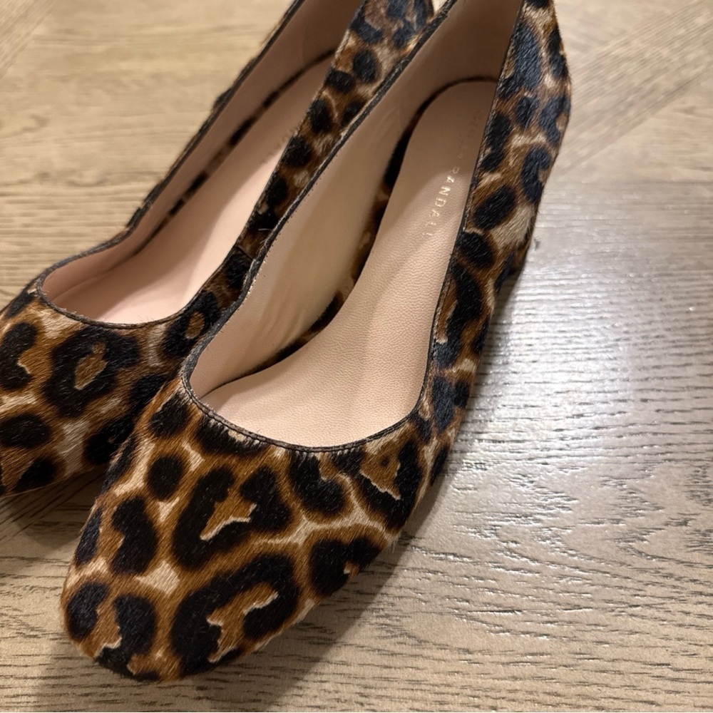 Loeffler Randall Jane Leopard Calf Hair Mid Heel Pump 9B - Picture 3 of 5